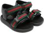 Gucci Kids Leren sandalen met web afwerking Zwart - Thumbnail 1