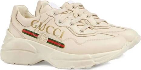 Gucci Kids Leren sneakers Beige