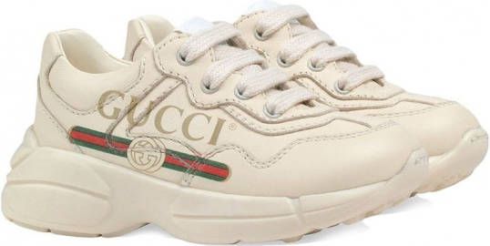 Gucci Kids Leren sneakers Beige
