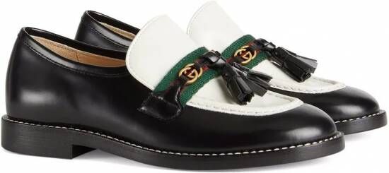 Gucci Kids Loafers met gestreepte afwerking Zwart