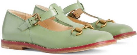 Gucci Kids Loafers met horsebit Groen