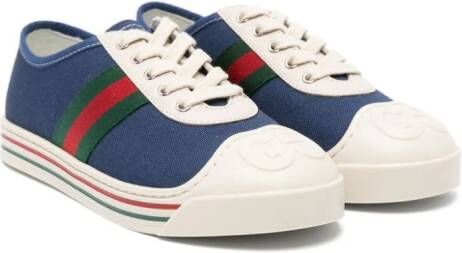 Gucci Kids Sneakers met logo-reliëf Blauw