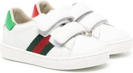 Gucci Kids New Ace leren sneakers Wit