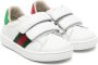 Gucci Kids Peuter leren sneaker met Web Wit - Thumbnail 1