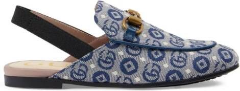 Gucci Kids Princetown slippers met GG-logo Blauw