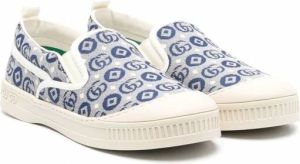 Gucci Kids Sneakers met logo jacquard Beige