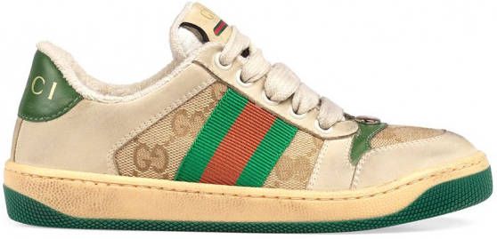 Gucci Kids Supreme Web sneakers met GG logo Beige