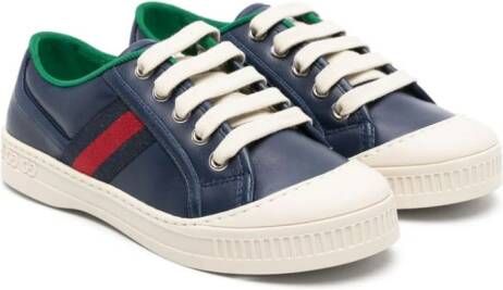 Gucci Kids Tennis 1977 leather sneakers Blauw