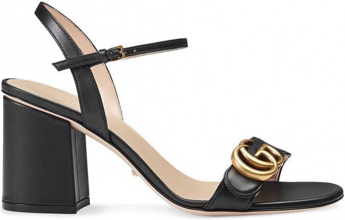 Gucci leren hak-sandalen van leer Zwart - Foto 1