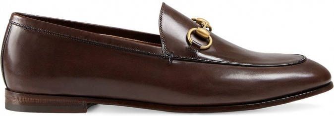 Gucci Jordaan leren loafers Bruin