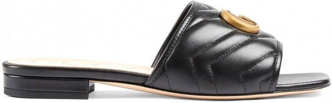 Gucci Marmont slippers met GG-logo Zwart