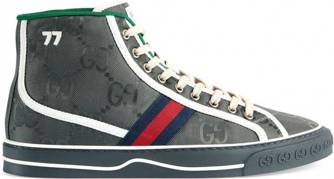 Gucci Off the Grid high top sneakers heren rubber/gerecycled  nylon/gerecycled nylon/gerecycled polyester 10, 5 Grijs - Schoenen.nl