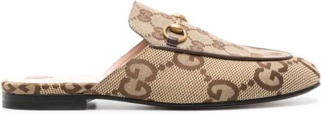 Gucci Princetown slippers met vlakken Beige