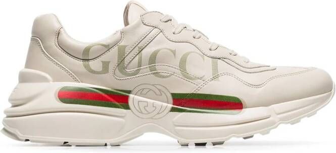 Gucci Rhyton sneakers met logoprint Beige - Foto 2
