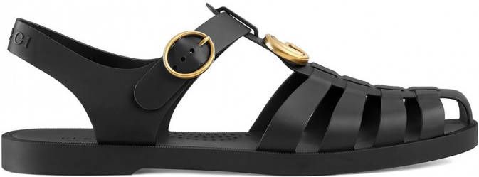 Gucci Rubberen sandalen met gesp Zwart
