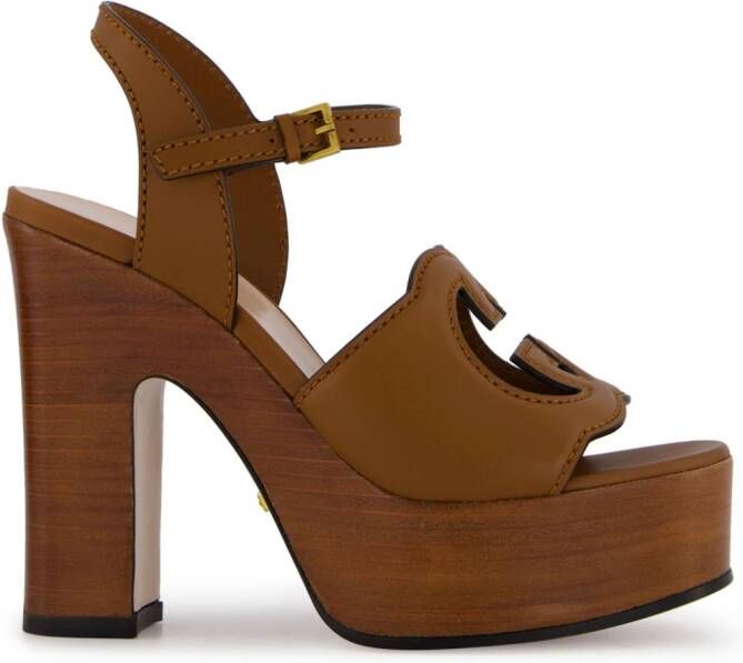 Gucci Sandalen met GG logo Bruin