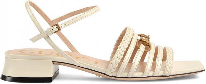 Gucci Sandalen met horsebit detail Wit - Schoenen.nl
