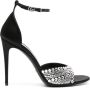 Gucci Satijnen 110mm sandalen verfraaid met kristallen Zwart - Thumbnail 1