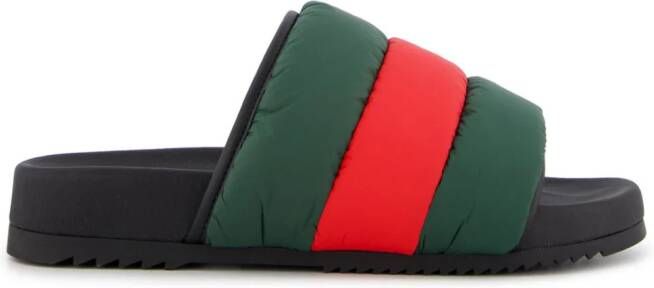 Gucci Slippers met open neus Groen