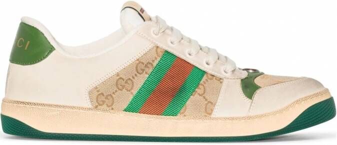Gucci Sneakers met logoplakkaat Beige Schoenen