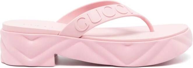 Gucci Teenslippers met plateauzool Roze