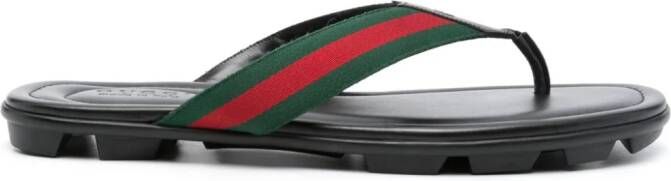 Gucci Teenslippers met Web-streep Zwart