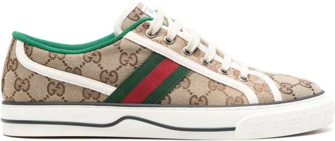 Gucci Tennis 1977 sneakers met GG-logo Beige