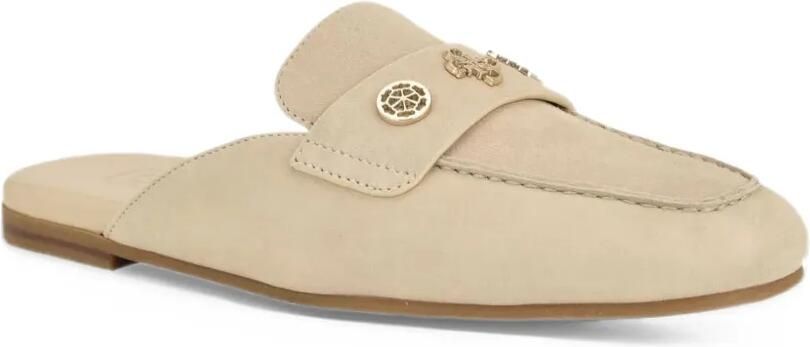 GUESS USA Aydeen slip-on backless loafer mules flat Beige