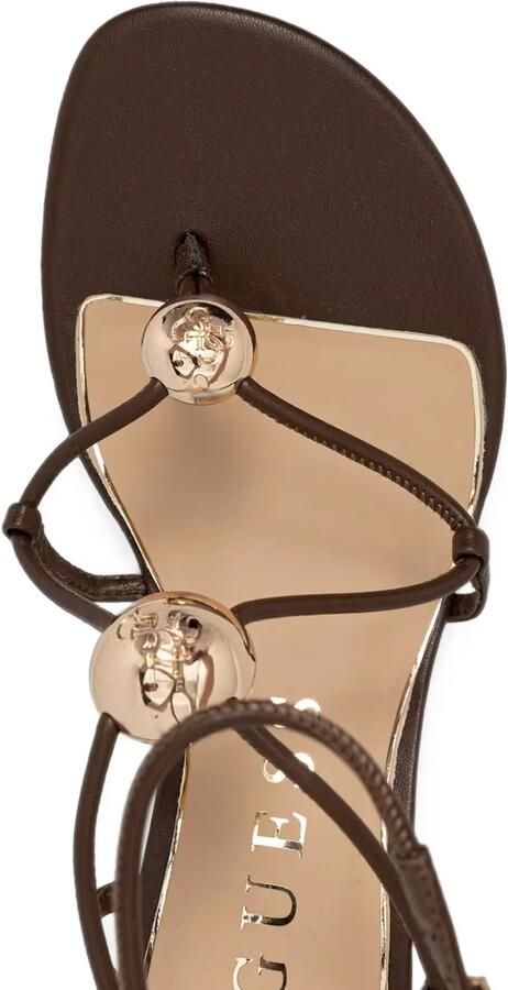 GUESS USA Aysee teensandalen met logoverfraaiing Bruin - Foto 4