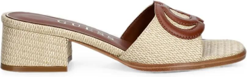 GUESS USA Cerinna geweven sandalen met logoplakkaat Beige