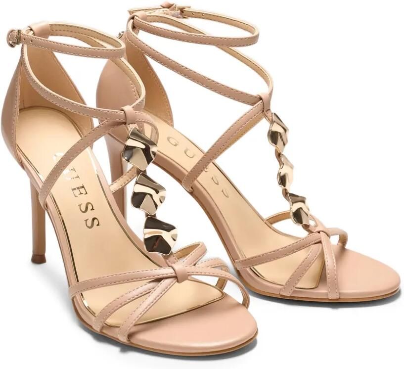 GUESS USA Chaella sandalen met metalen detail en hak Beige