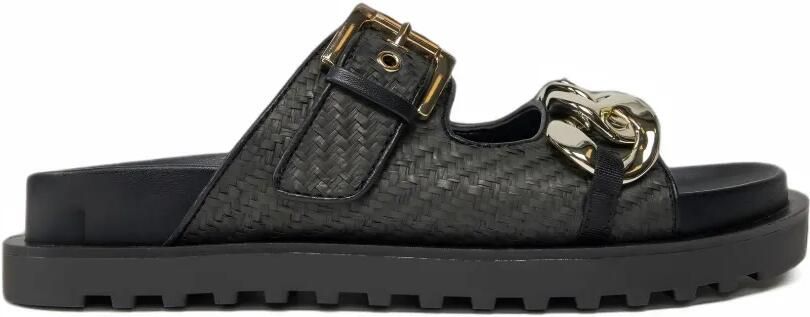 GUESS USA chain-link woven sandals Zwart