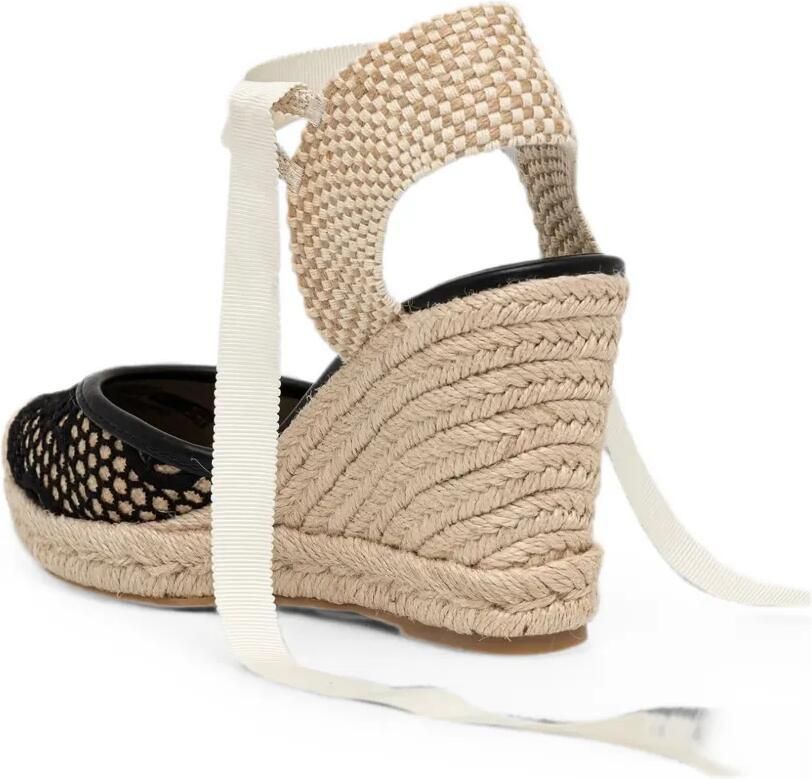 GUESS USA Cheyin espadrilles met kanten vlakken en sleehak Beige - Foto 3