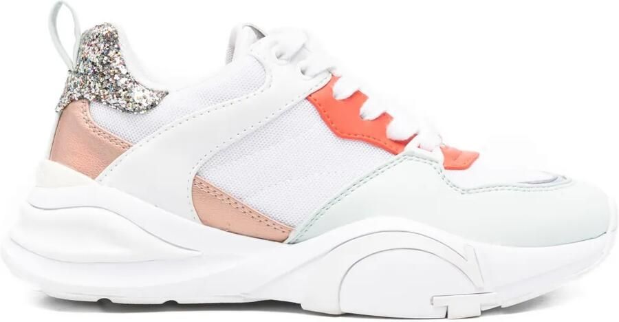 GUESS USA Chunky sneakers met vlakken met glitters Wit