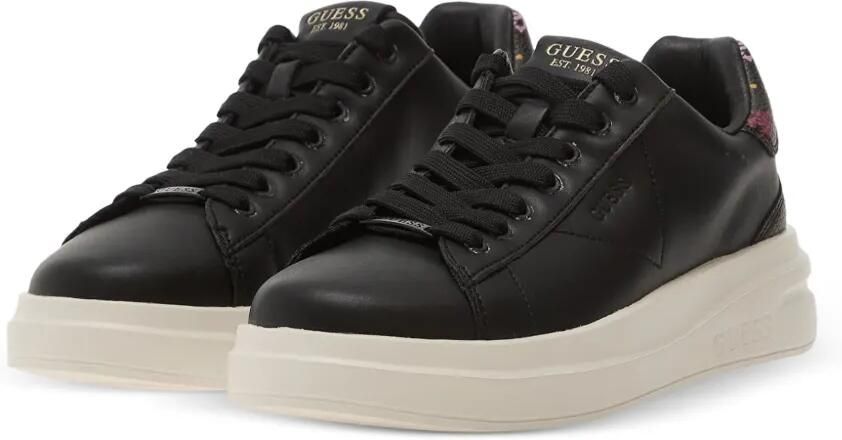 GUESS USA Elbina leren sneakers met logoprint Zwart - Foto 3