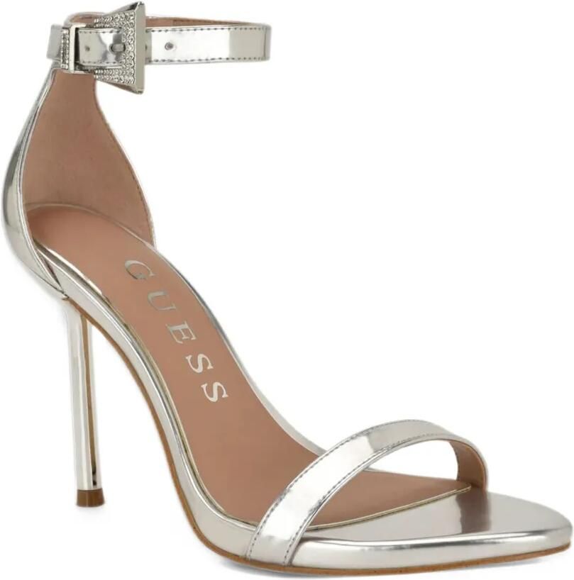 GUESS USA embellished-buckle metallic sandals Zilver