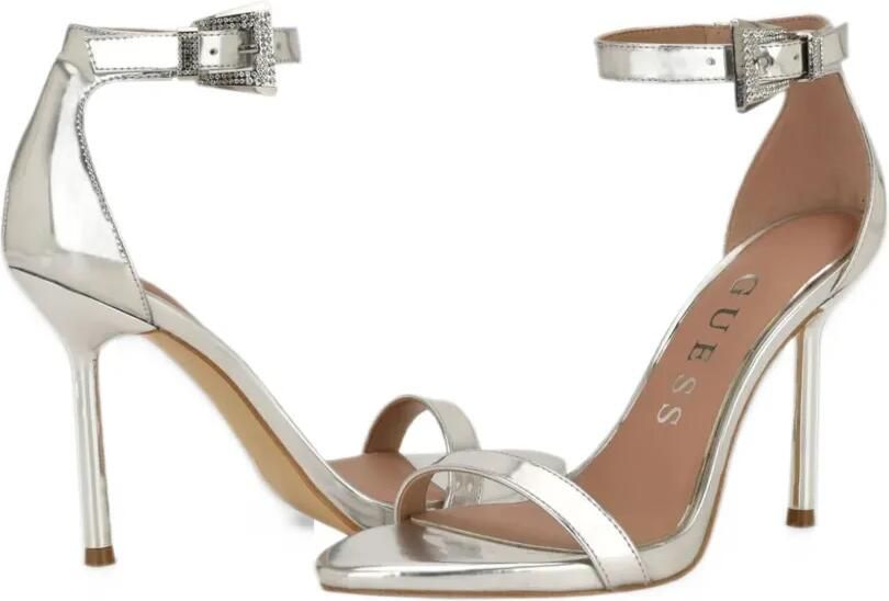 GUESS USA embellished-buckle metallic sandals Zilver - Foto 3
