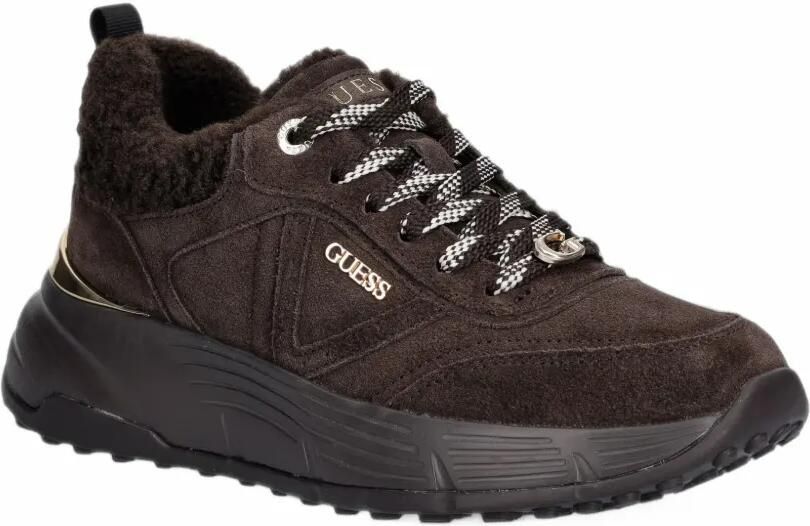 GUESS USA Facter sneakers met afwerking van imitatielammy Bruin