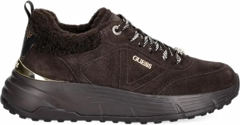 GUESS USA Facter sneakers met afwerking van imitatielammy Bruin - Foto 3
