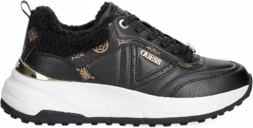 GUESS USA Facter sneakers met lammy afwerking Zwart