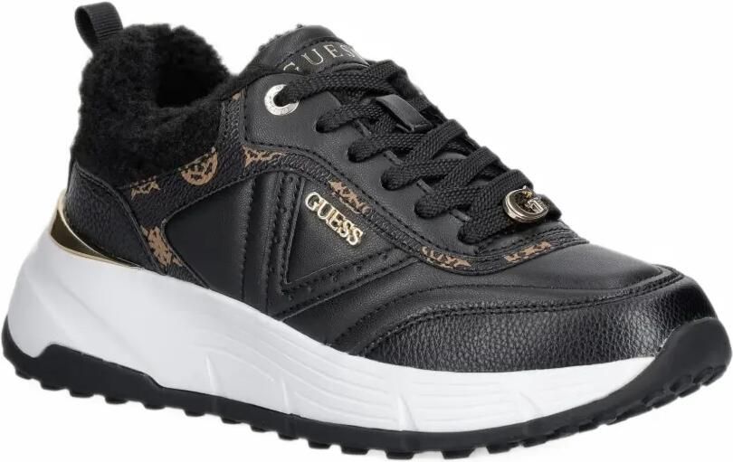 GUESS USA Facter sneakers met lammy afwerking Zwart - Foto 3
