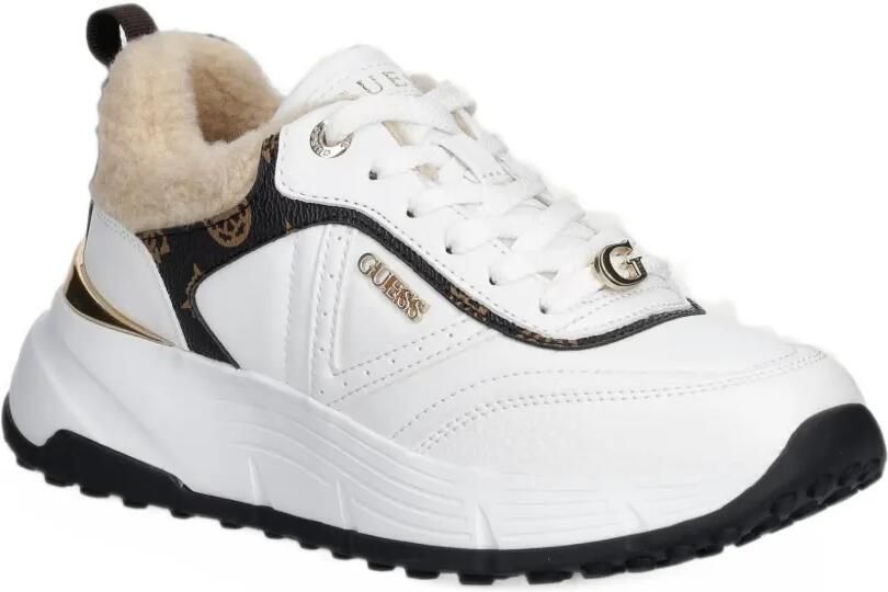 GUESS USA Facter sneakers van imitatiebont met monogram-print Wit - Foto 2