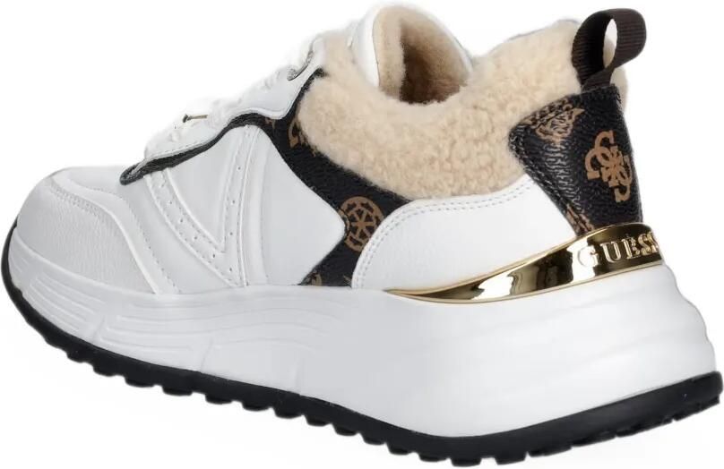 GUESS USA Facter sneakers van imitatiebont met monogram-print Wit - Foto 3