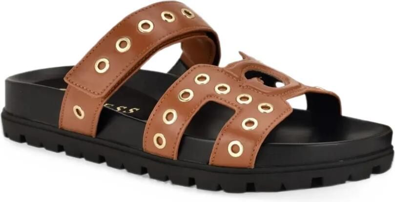 GUESS USA Fashie slip on double strapped footbed sandals Bruin