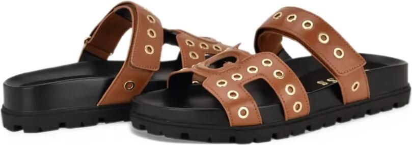 GUESS USA Fashie slip on double strapped footbed sandals Bruin - Foto 3