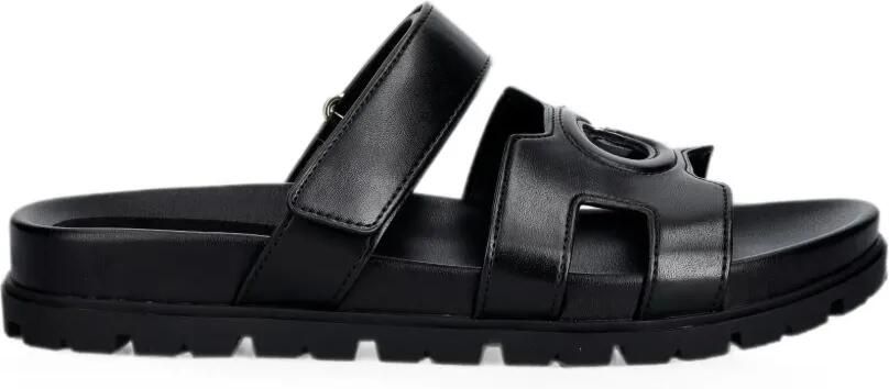 GUESS USA Fashien sandalen met klittenband en logo-reliëf Zwart