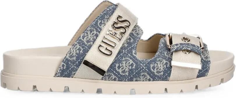 GUESS USA Faxona sandalen met logo-print en gespsluiting Blauw