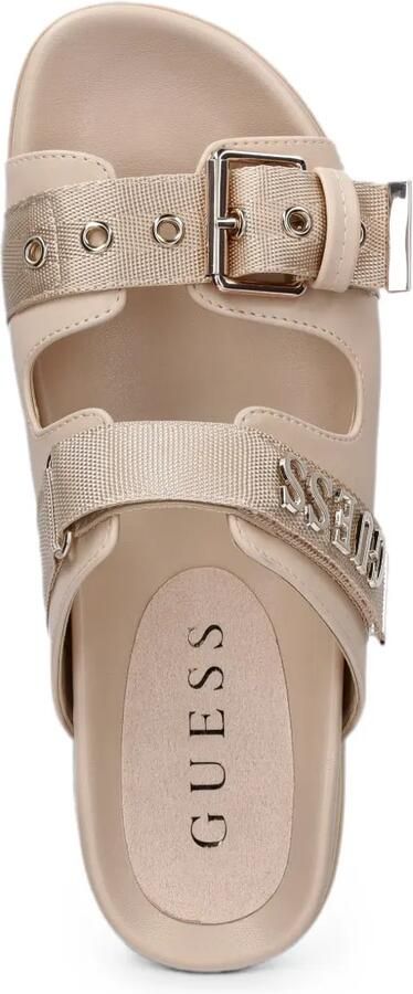 GUESS USA Faxona slippers met gespsluiting en logo-plakkaat Beige - Foto 4