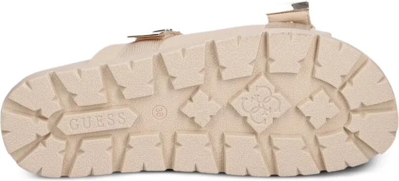 GUESS USA Faxona slippers met gespsluiting en logo-plakkaat Beige - Foto 5