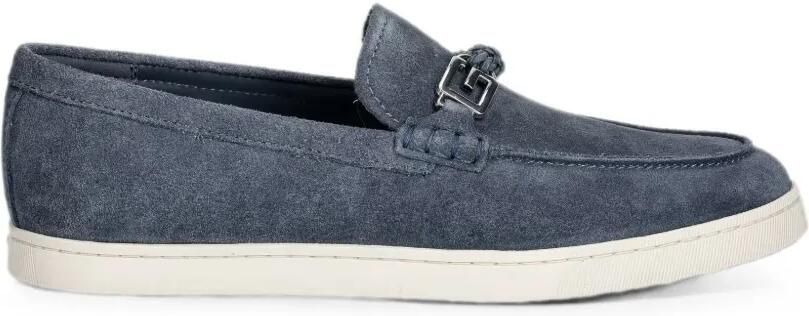 GUESS USA Heaws suède loafers met logoplakkaat Blauw